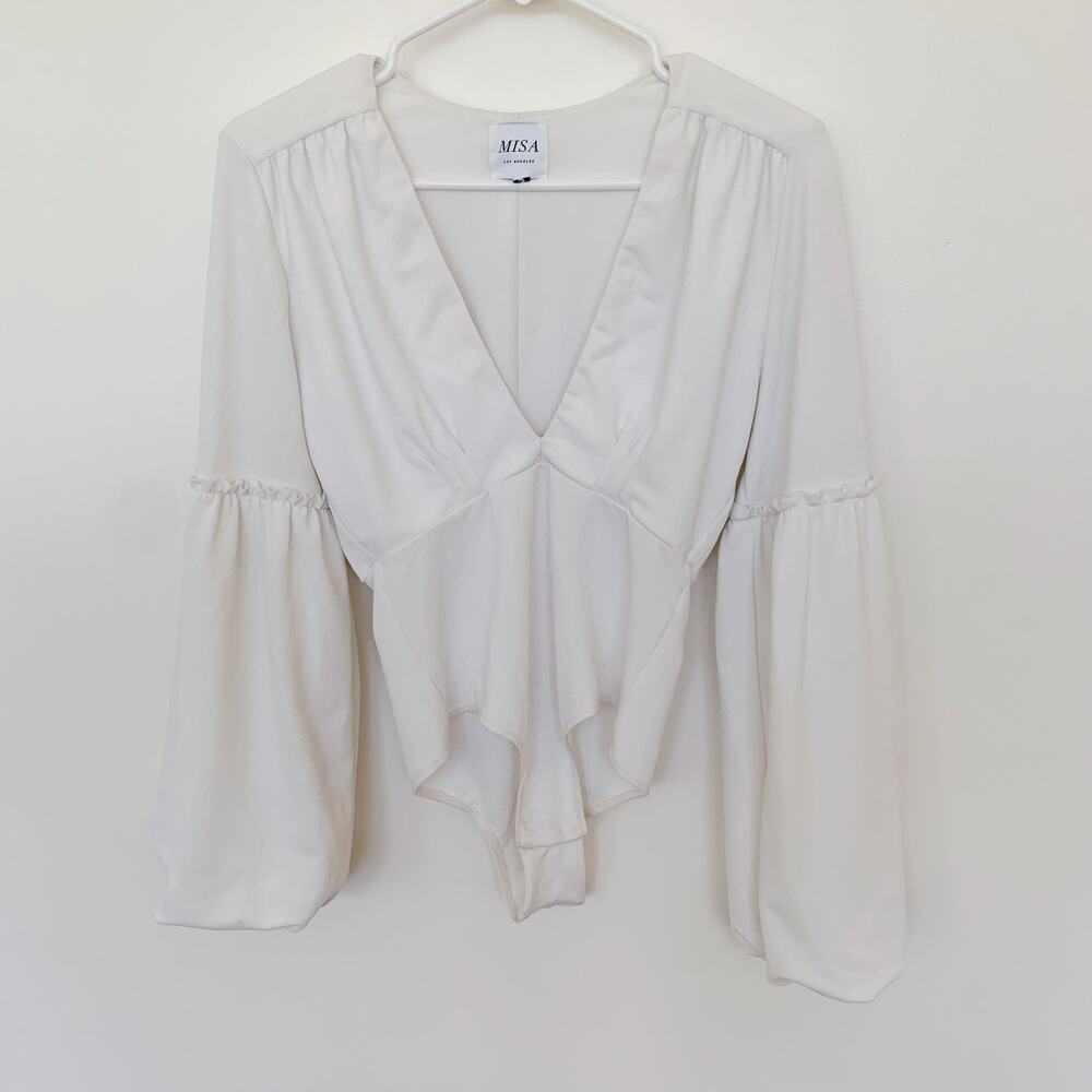 Misa Cream Bodysuit Puff Sleeves